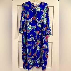 Zadie B’s Bold Royal Blue Paisley Floral Women’s Dress